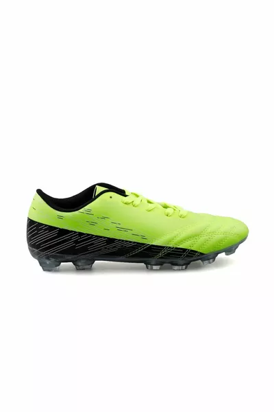  E Neon Green Black Men's Grass Football Boots -E-NEON-GREEN-BLACK Green