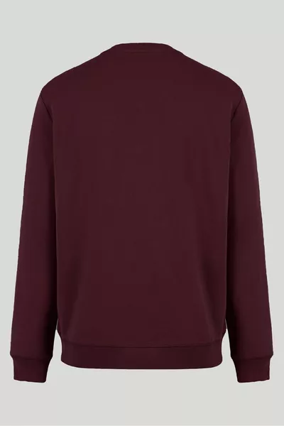 بورجوندي اللون الأساسية طاقم الرقبة استرخاء العادية تناسب الرجال من النوع الثقيل