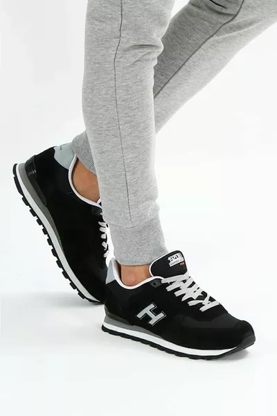 Sneaker Echt Leer Zwart Grijs Unisex Casual Sneakers