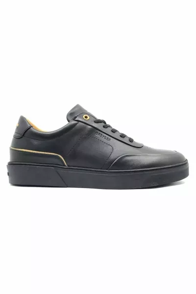  Black Genuine Leather Sneaker Sneakers
