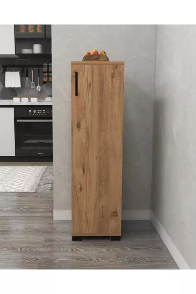 خزانة صغيرة متعددة الاستخدامات بباب واحد لخزن المؤن وخزانة حمام