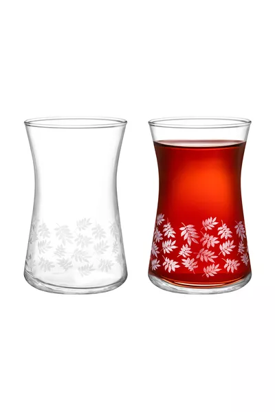 طقم 6 أكواب شاي إسبيرانزا-أوراق بيضاء