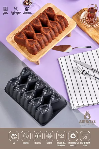 Stampo per Plumcake in Ghisa Ametista Antiaderente e Ignifugo - Nero