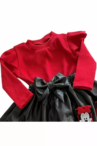 Leren rok, badi en sokken tot onder de knie set