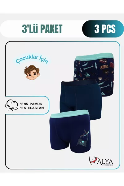Jungen Boxershorts, 3er-Pack mit Piratenmotiv