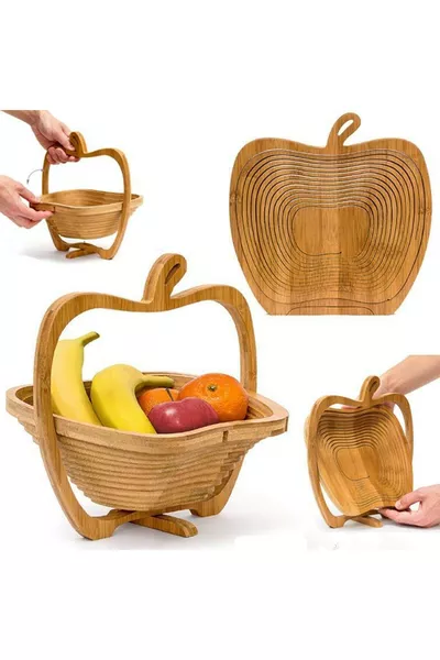 Wooden Foldable Fruit Basket