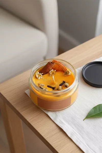 Bougie parfumée rituelle détaillée à l'orange, à la cannelle et au clou de girofle, thérapie et chakra, bougie cadeau