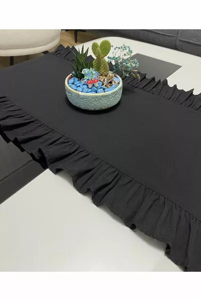 Home Baumwolle-Polyester Rüschentischläufer  cm