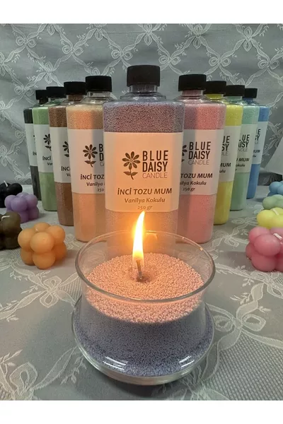 شمعة بودرة اللؤلؤ (مع  فتيلة) بنكهة اللافندر، اللون البنفسجي،  غ