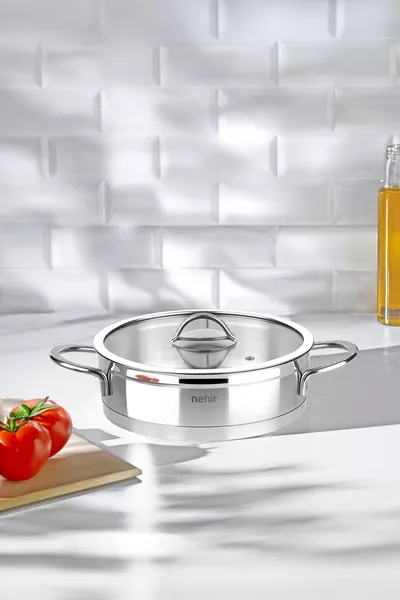 Pentola Bassa Argento Mat Trend  cm