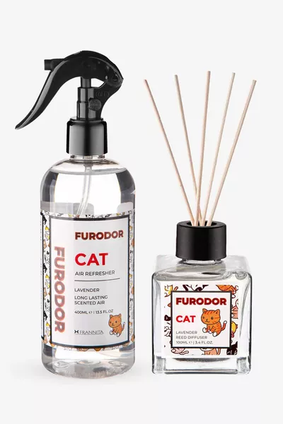 Set Profumo Speciale per Animali Domestici Gatto Lavanda ml Profumo per Ambiente e ml Spray per Ambiente