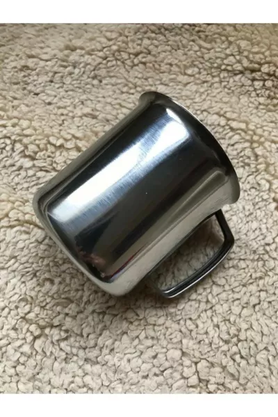 3 Stainless Steel Metal Mugs with Handles Height: 8.5 cm Unbreakable Camping Mug