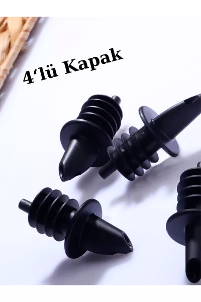 4'lü Damlatmaz Yağ Şişesi Tıpası & Kapağı Şişe Ucu Yağlık Sirkelik Sosluk