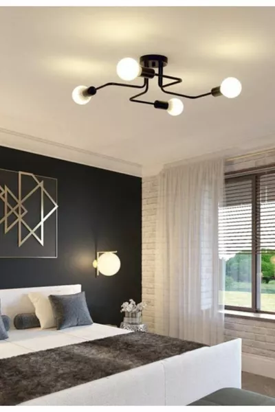 Retro Scorpio Modern 4-Light Flush Mount Ceiling Chandelier