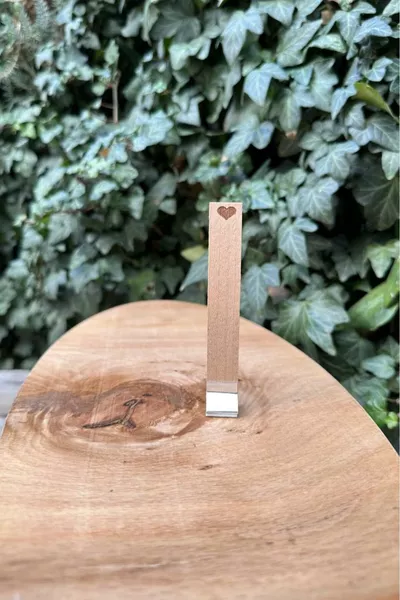 فتيلة شمعة خشبية وقاعدة فتيلة لاصقة  قطع (,5 ملم) شكل قلب