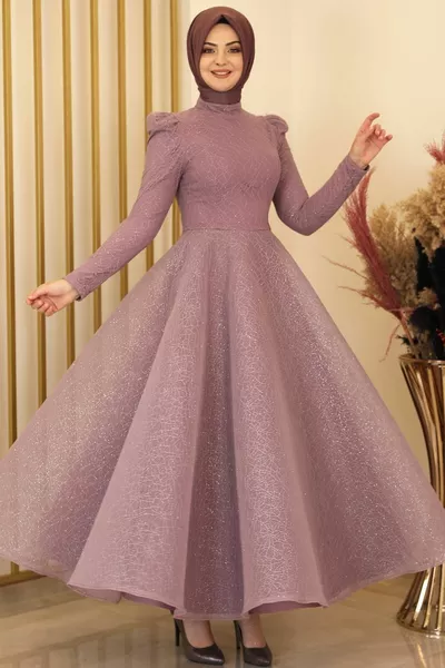 Çalıkuşu Gamze Abendkleid Flieder - Design - 