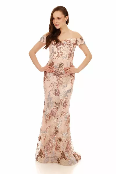 مسحوق الترتر خارج الكتف حورية البحر مساء اللباس