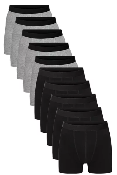 Мъжки черно - сив 2 цвята  броя пакет боксерки от памук с ликра