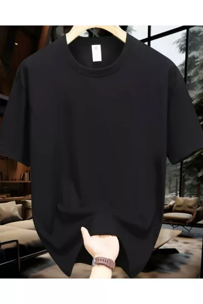 Unisex Schwarzes Oversize-T-Shirt