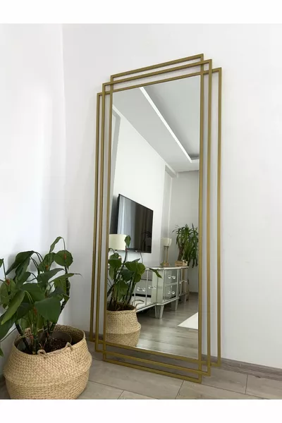 Gold Metal 3-Frame Cm Decorative Mirror