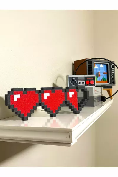 Minecraft Heart Ornament Figurine Wall and Desktop Decoration Player and Lover Gift