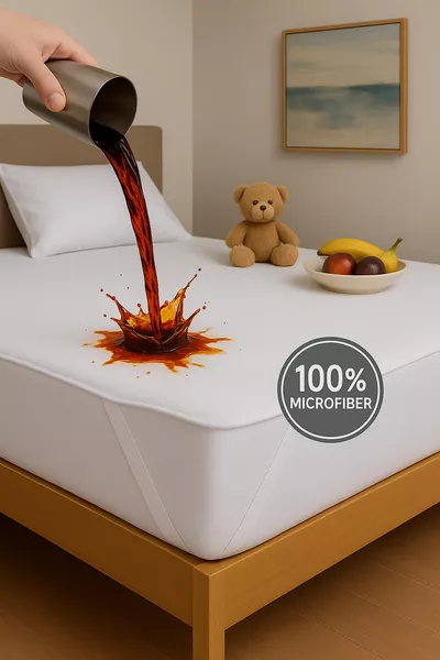 Микрофибърна водоустойчива чаршаф с ластик за единично или двойно легло, бебешко креватче