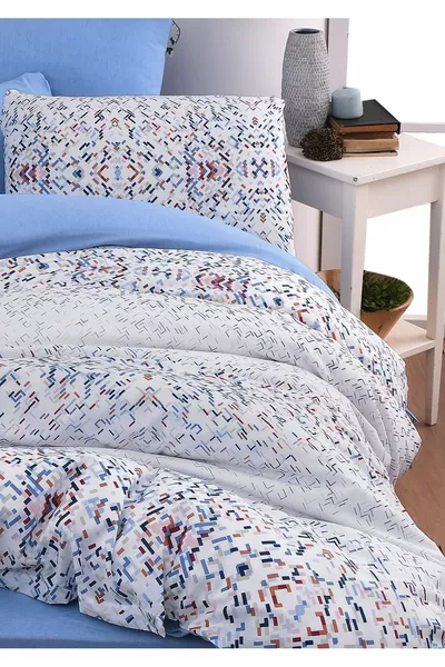 طقم مفارش مزدوج بغطاء بطانية مع شرشف مطاطي بلوم