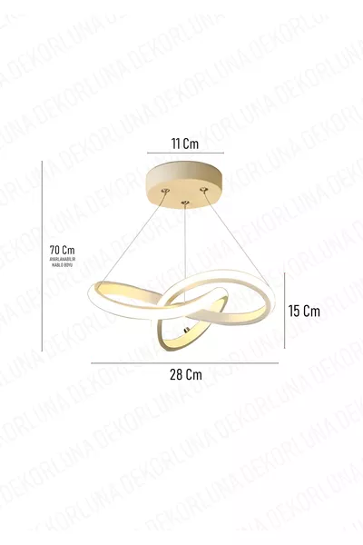 Lampadario Moderno Forte Bianco Singolo con 3 Colori a LED, Power LED, per Soggiorno, Cucina, Camera e Corridoio