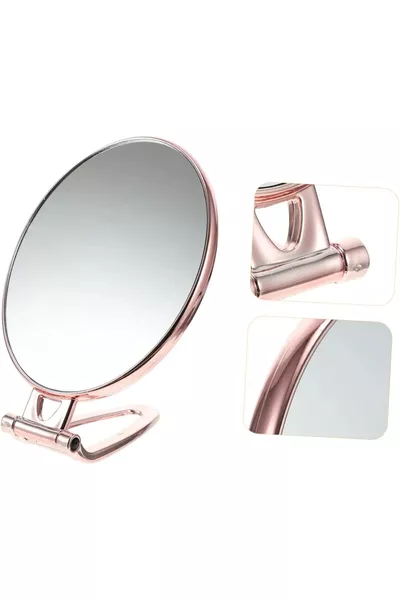 Travel Mirror Double-Sided Round Makeup Mirror, Hand Mirror