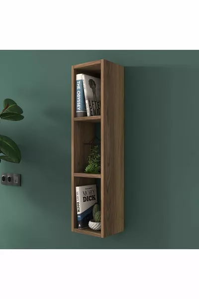 Rani  Стена Библиотека с 3 Отделения Миниатюрна Орех
