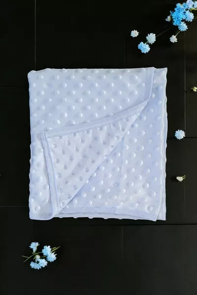 Бебешко одеяло Nohut, памучно, еднослойно, тънко, за сезон, синьо