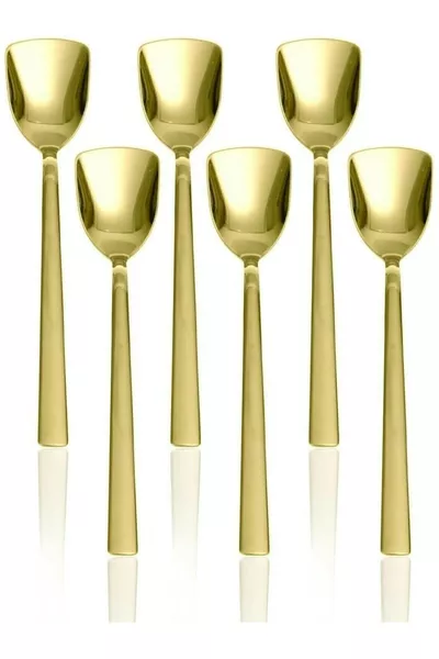 Set di 6 cucchiai da gelato e dessert di lusso in acciaio inossidabile DMR life /, colore oro