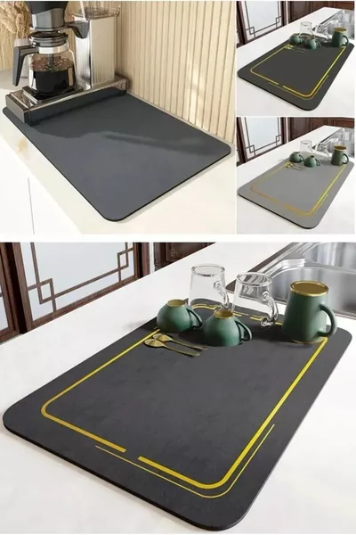 GROTE MAAT Afdroogdoek voor vaatwerk Zwart Aanrecht Mat Super absorberende vaatdoek *