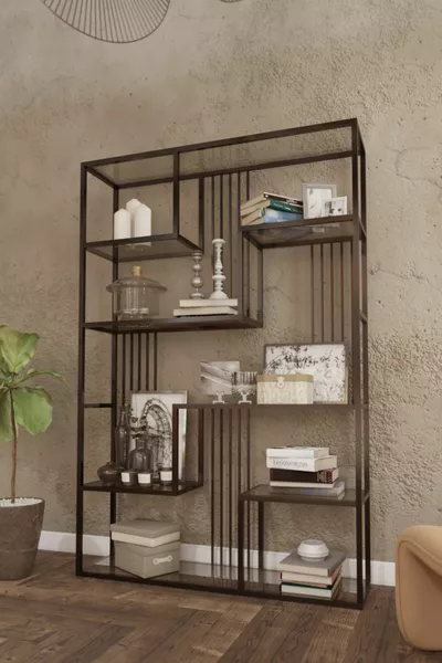 Inci Metal Design Zwarte Metalen Boekenkast