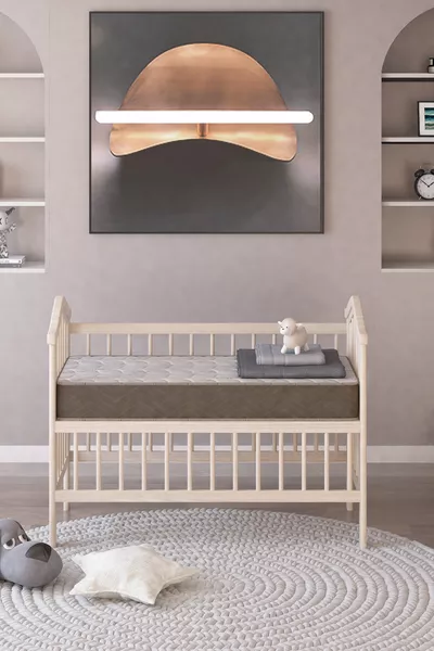 Baby Crib, Basic Lux Bamboo Spring Baby Crib  cm