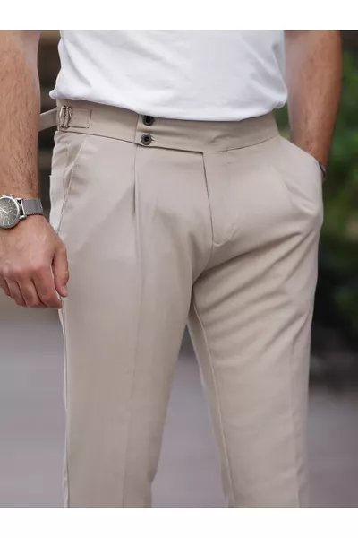 Old Money Plissierte Hose aus elastischem Stoff