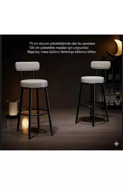 Geen montage nodig Kant-en-klare vuilwitte barkruk Ikea-ontwerp Cm zit Hoogte