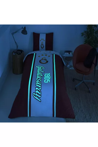 Galatasaray  Glow Eenpersoons  Dekbedovertrek Set met Hoeslaken