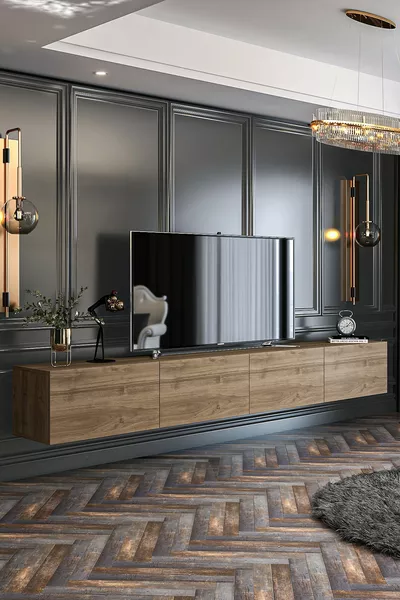 Milan TV Unit Wall-Mounted - Freestanding Use  Cm