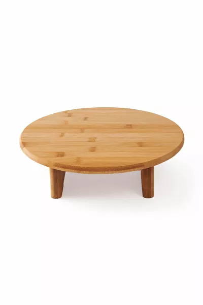Mien Bambu Ayaklı Yuvarlak Kesme Tahtası - Bej - ,,5 cm