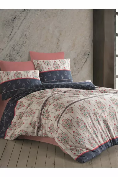 Özge Dubbel Dekbedovertrekset met Elastisch Laken | Bruidsdekbedovertrekset