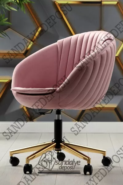 Sedia da lavoro Oyster Gold con gambe (TESSUTO ROSA)