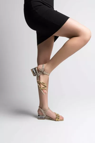 Sandales à talons transparents Stone pour femmes