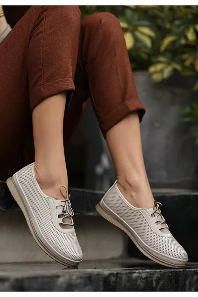 Ballerines Hoose Peau Beige