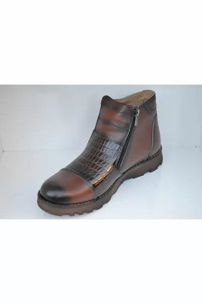 Şehzade جلد طبيعي بسحاب الحرارية وحيد الفراء أحذية الرجال