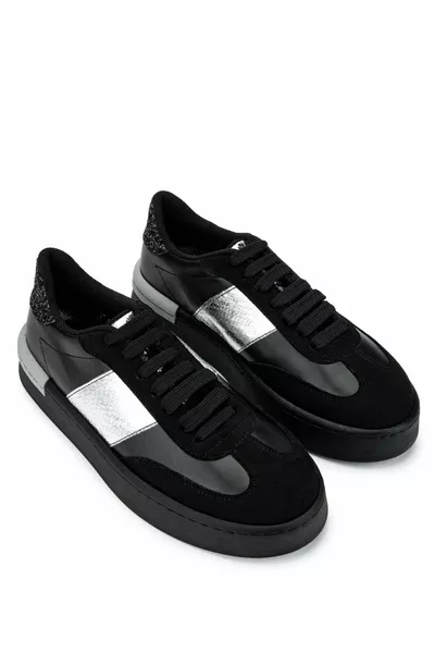 Kadın Hakiki Deri Siyah Sneakers & Spor Ayakkabı