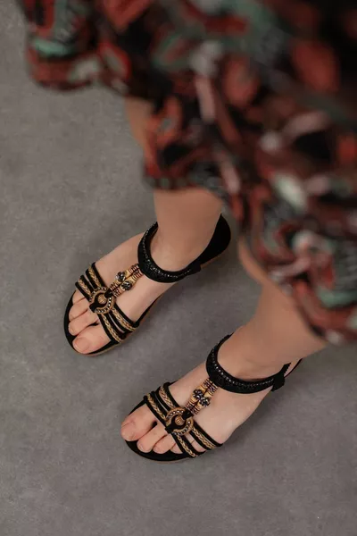 Women's Extra Comfortable Stone Flat Sandals