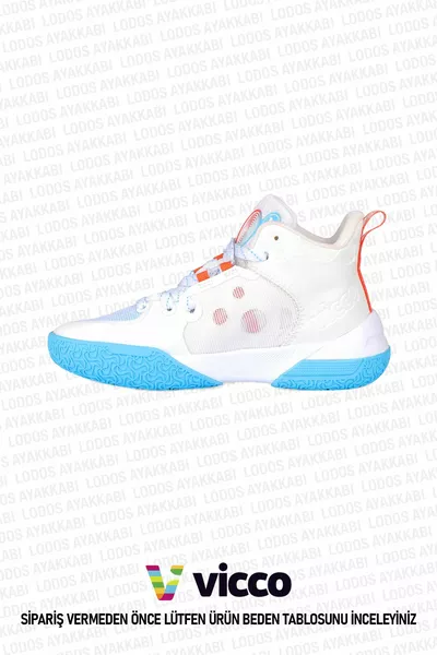 جالين نموذج الأولاد Pyhlon خفيفة الوزن غير قابلة للانزلاق أبيض / أزرق أحذية كرة السلة