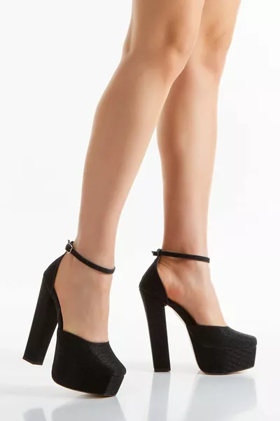 المرأة عالية منصة اصبع القدم مغلقة اصبع القدم مساء الأحذية