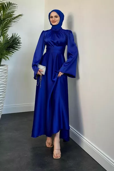 البنفسجي الإسبانية كم الخصر التعادل الساتان اللباس Parlament